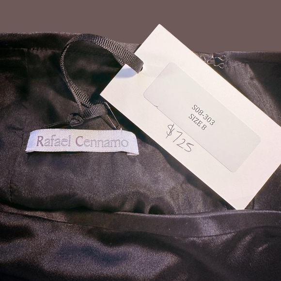 NWT Rafael Cennamo 100% Silk Black Pencil Skirt Size 8 - Picture 3 of 11